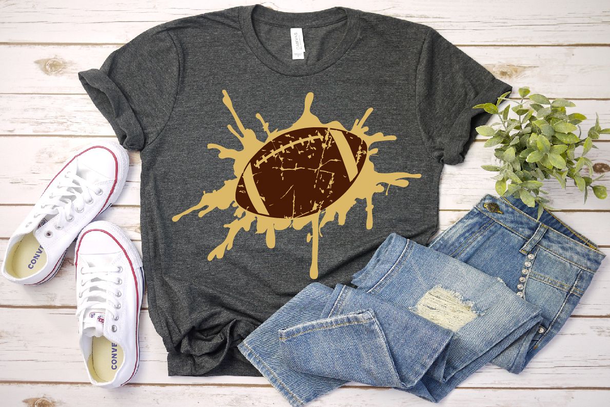 Grunge Football svg Splash Splatter ink Love Football gift example image 1