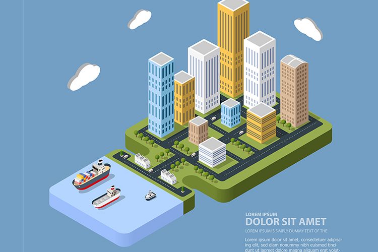 Urban neighborhoods, skyscrapers example image 1