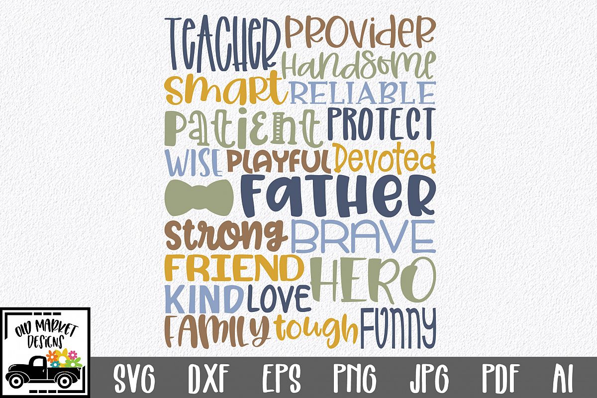Fathers Day Subway Art SVG Cut File example image 1