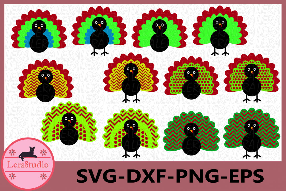Turkey SVG, Turkey Monogram svg, Thanksgiving svg, Clipart example image 1