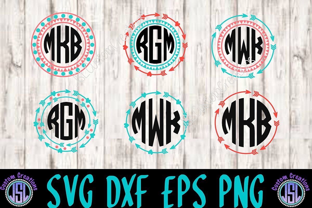 Download Tribal Arrow Monogram Frames Set of 6 SVG, EPS, DXF, PNG ...