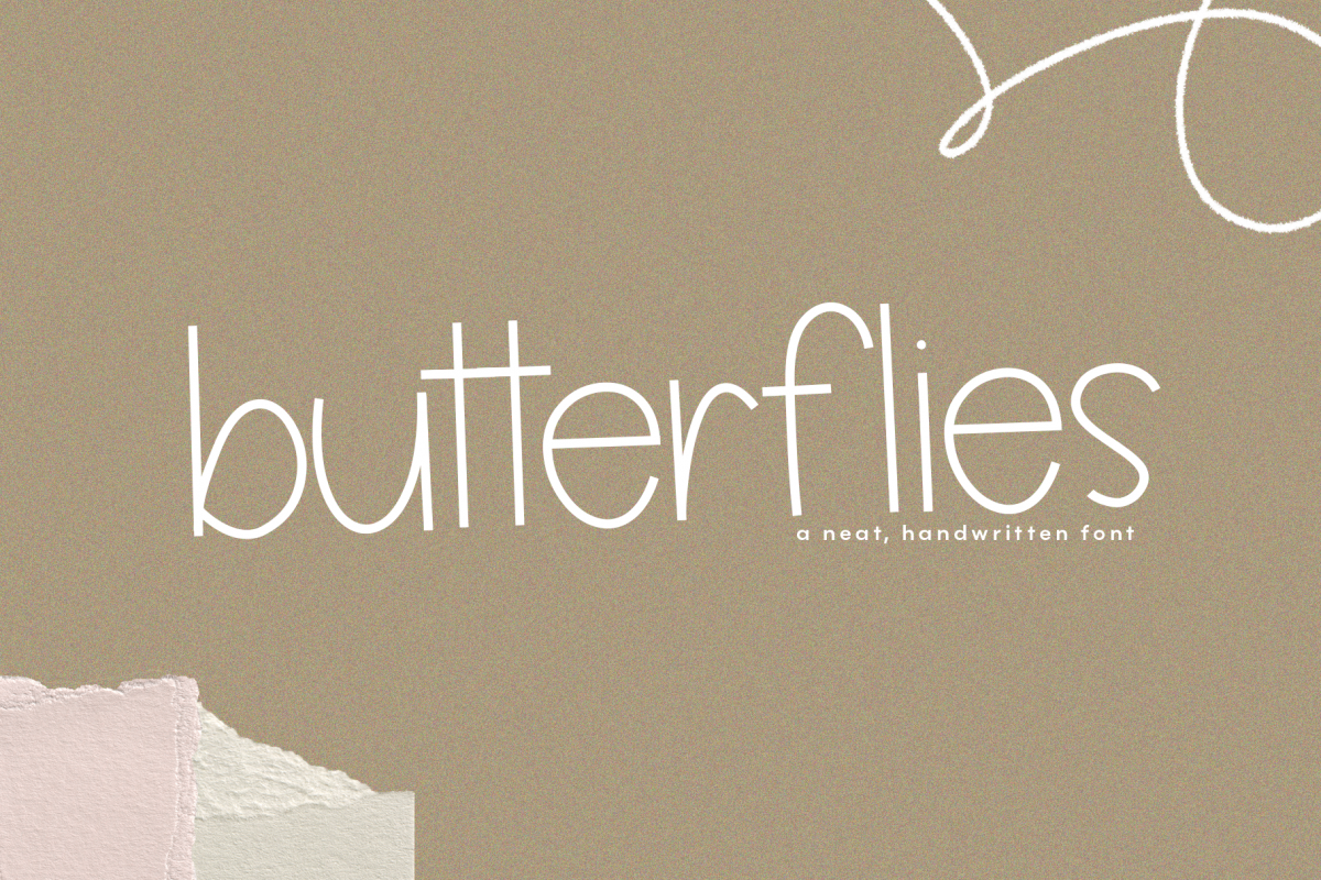 Butterflies - A Thin Handwritten Font example image 1