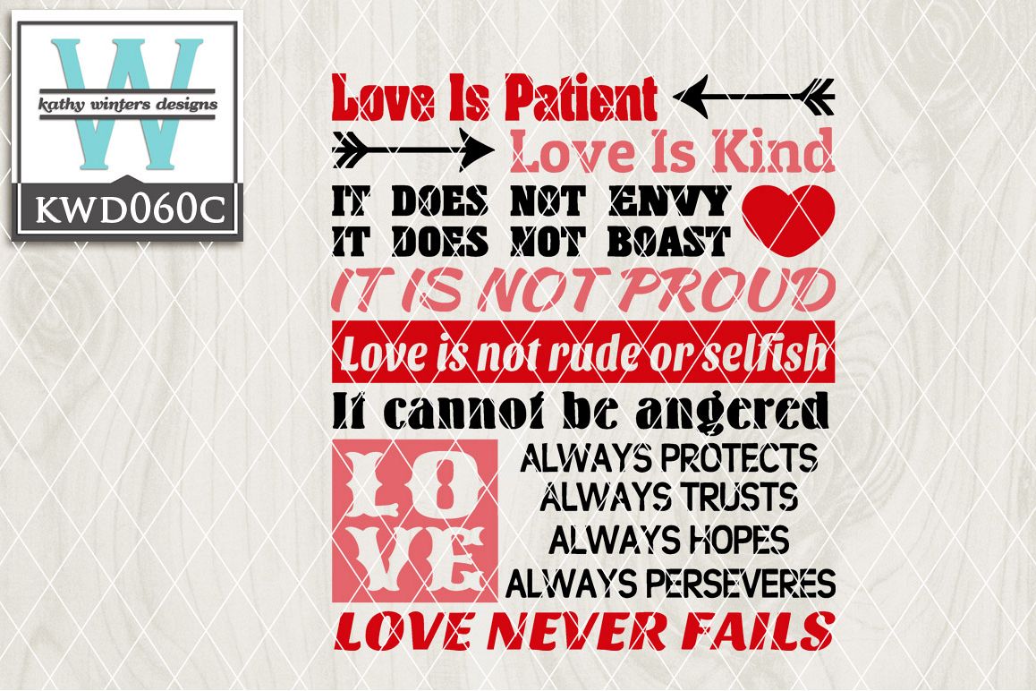 Valentines Cutting File KWD060C example image 1