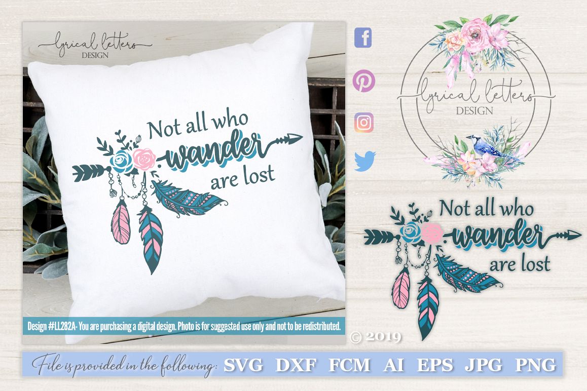 NEW! Not All Who Wander Are Lost SVG Cut File LL282A example image 1
