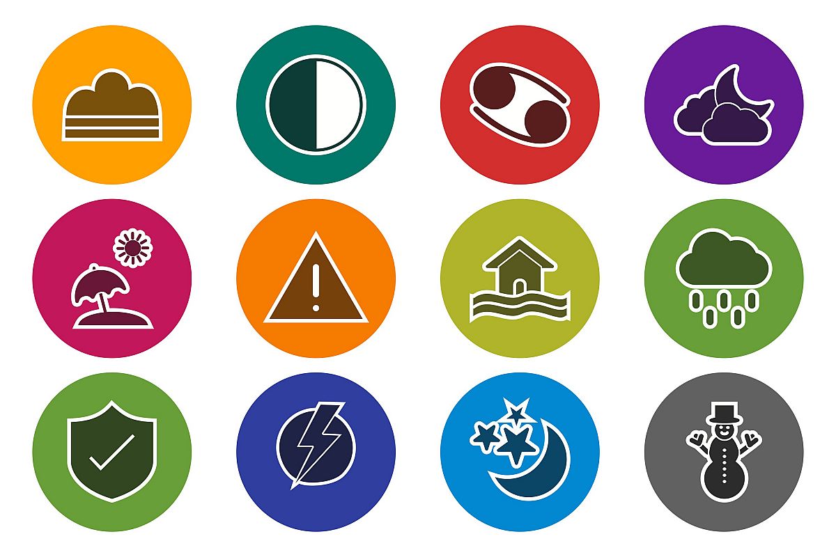 Set Of Weather And Season Icons example image 1