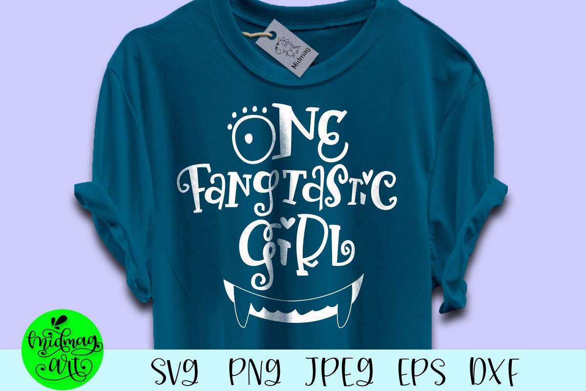 One fangtastic girl svg, halloween svg example image 1