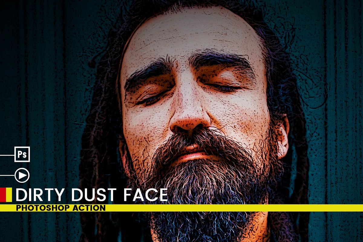 Dirty Dust Face Photoshop Actions example image 1
