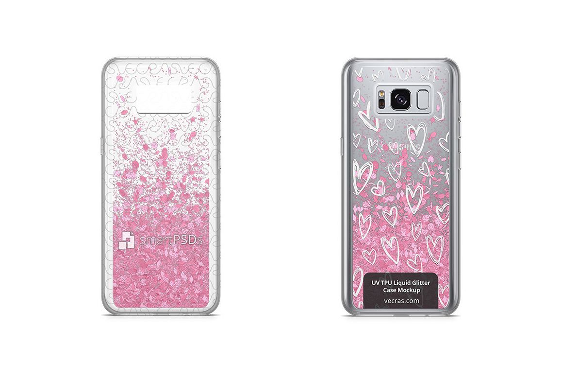 Samsung Galaxy S8 UV TPU Liquid Glitter Case Design Mock-up example image 1