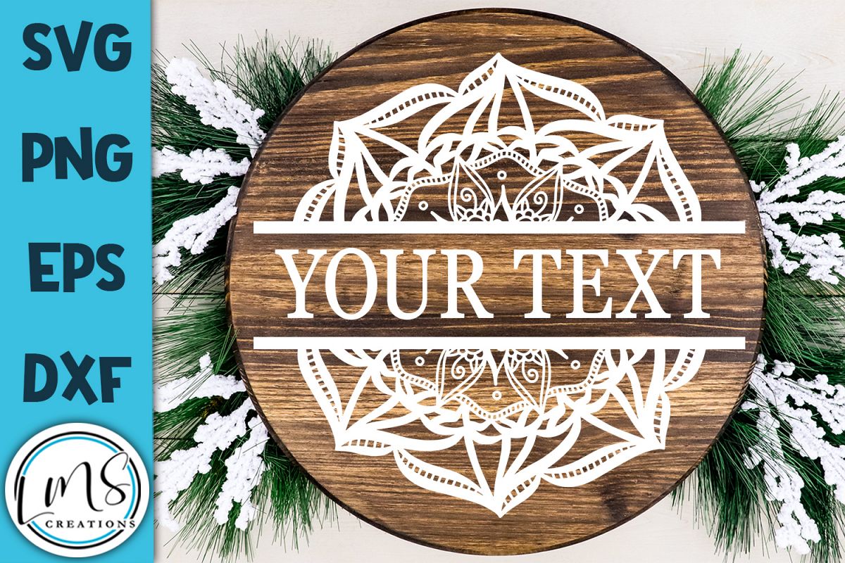 Split Mandala #14 - Split Monogram SVG, PNG, EPS, DXF example image 1
