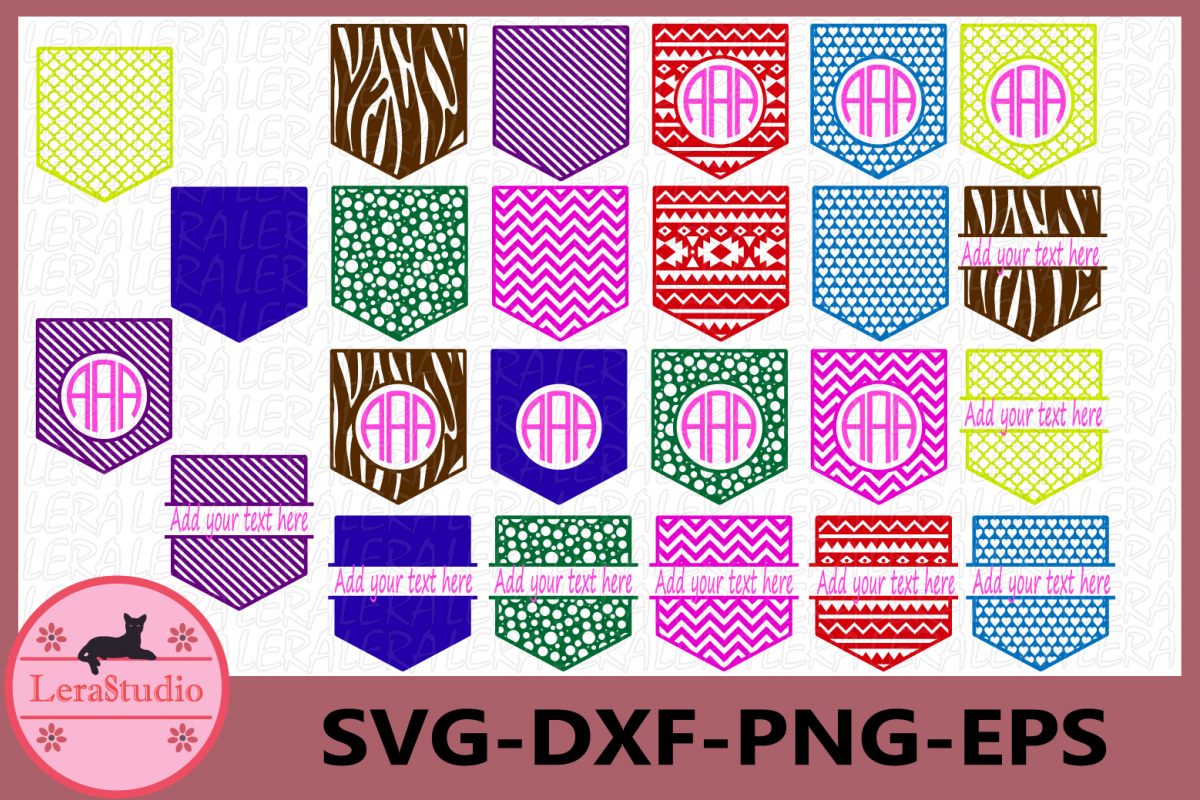 Shirt Pocket Monogram Frames SVG, Shirt Pocket Svg example image 1