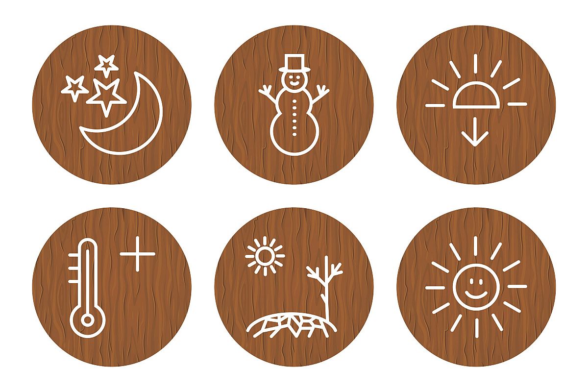 Set Of Weather And Season Icons example image 1
