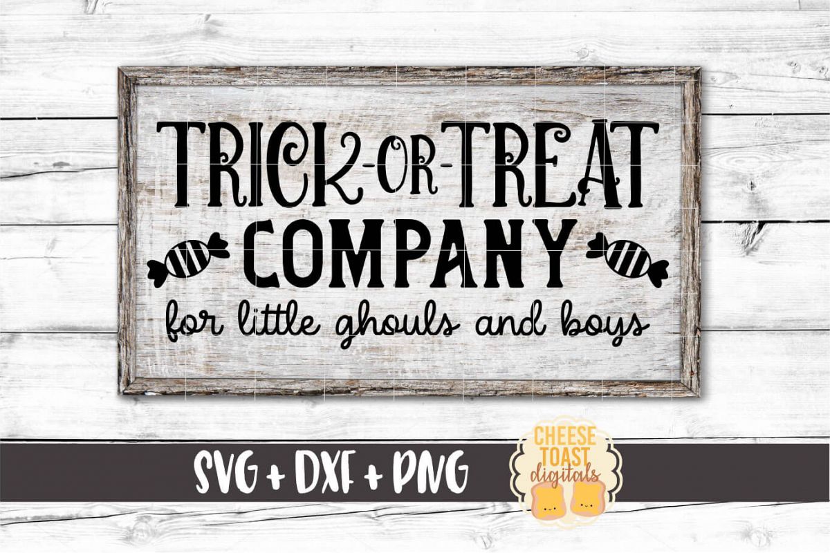 Trick Or Treat Company - Halloween Sign SVG PNG DXF Files example image 1