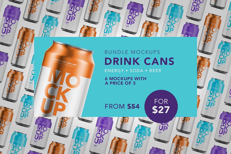 Drink Cans - Bundle Mockup example image 1