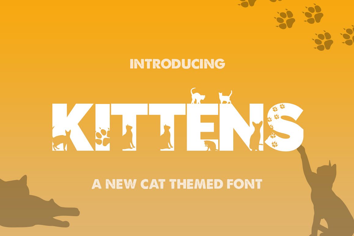 Kittens Silhouette Font example image 1