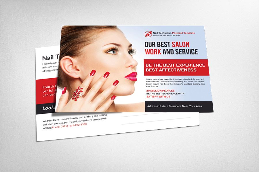 Nail Technician Postcard Template example image 1