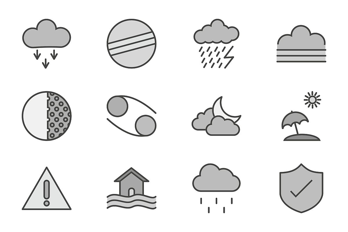 Set Of Weather And Season Icons example image 1