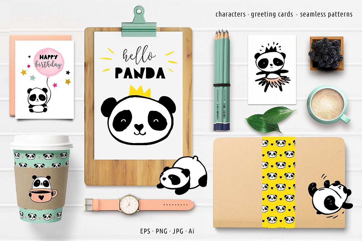 Panda bear design collection example image 1