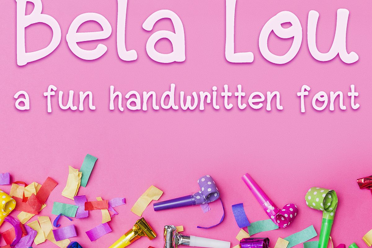 Bela Lou - a Fun, Handwritten OTF font example image 1