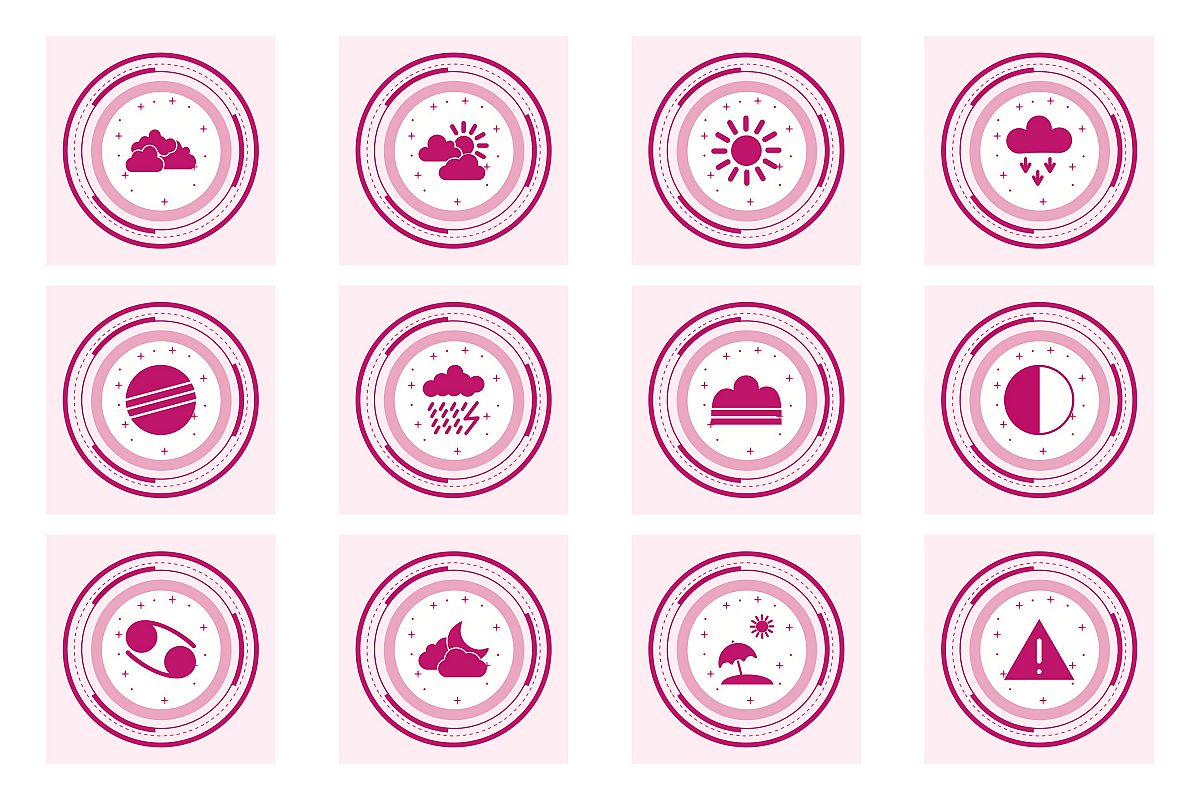 Set Of Weather And Season Icons example image 1