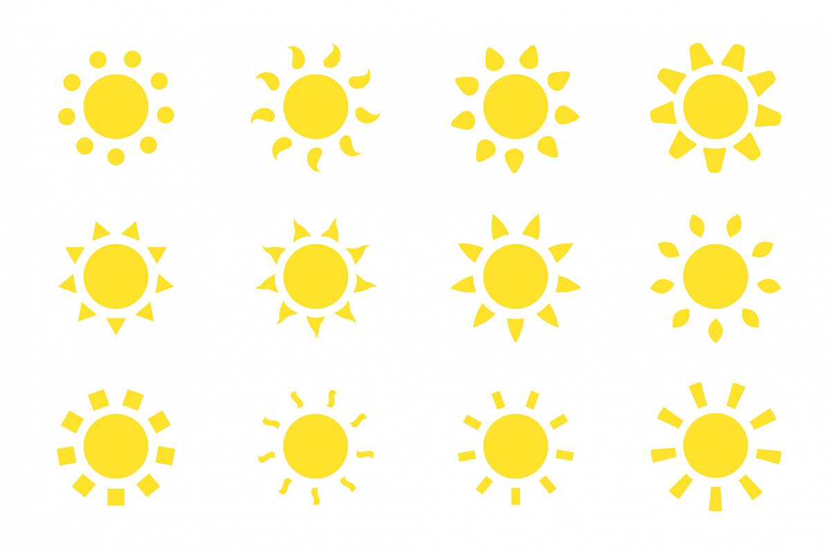 Vector sun icons set. example image 1