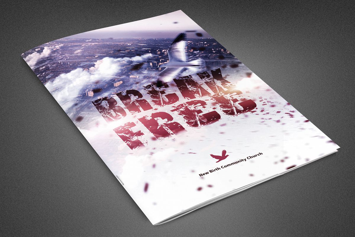 Break Free Church Bulletin Template example image 1