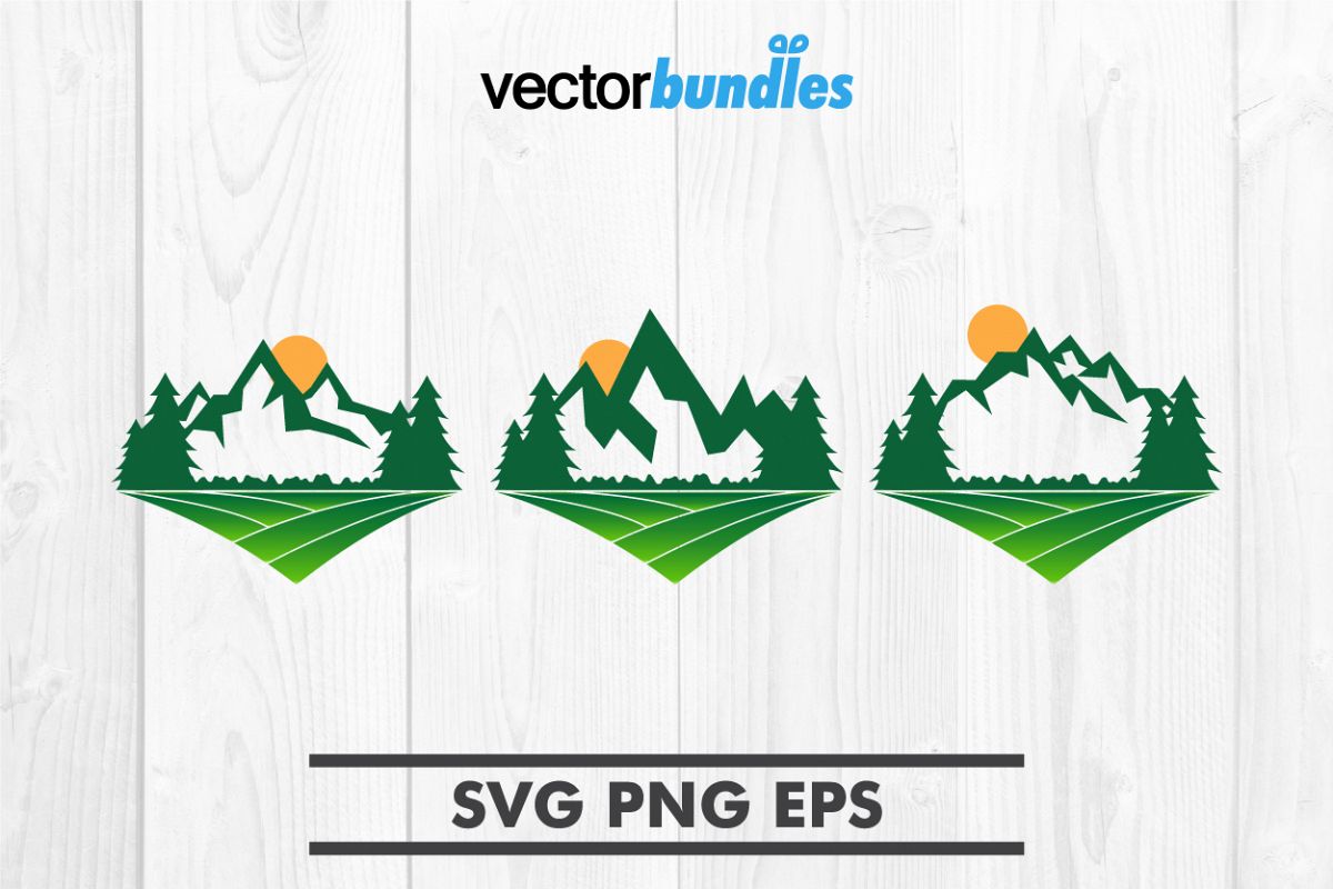 Green mountain clip art svg example image 1
