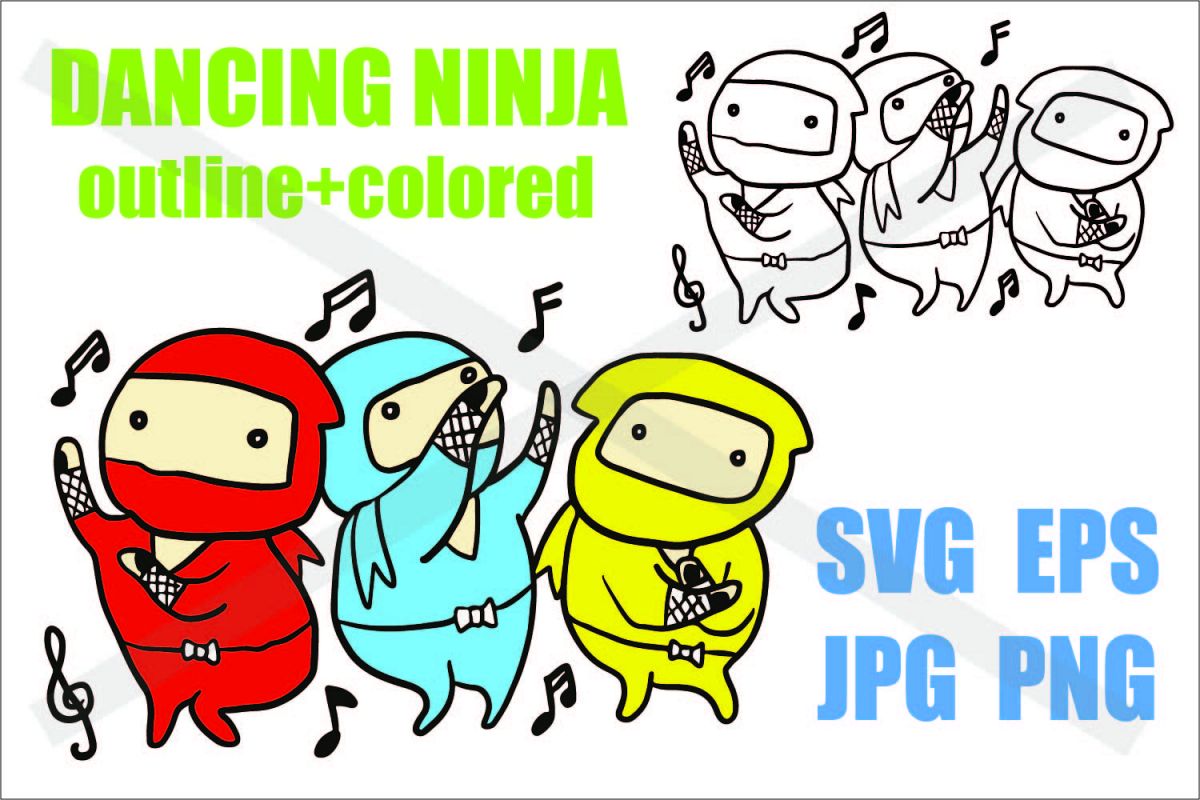 Dancing Ninja - SVG/EPS/JPG/PNG example image 1