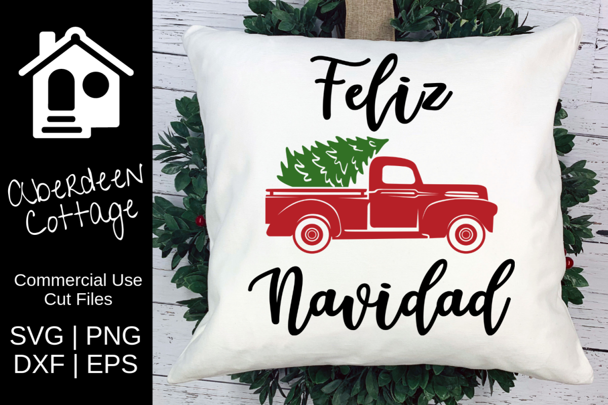 Feliz Navidad Vintage Truck SVG| PNG | EPS | DXF example image 1