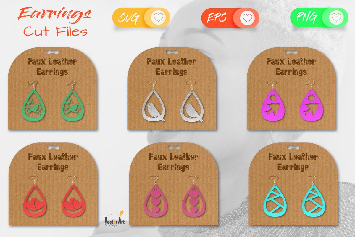 6 Earrings - Mini Bundle - Cut files example image 1