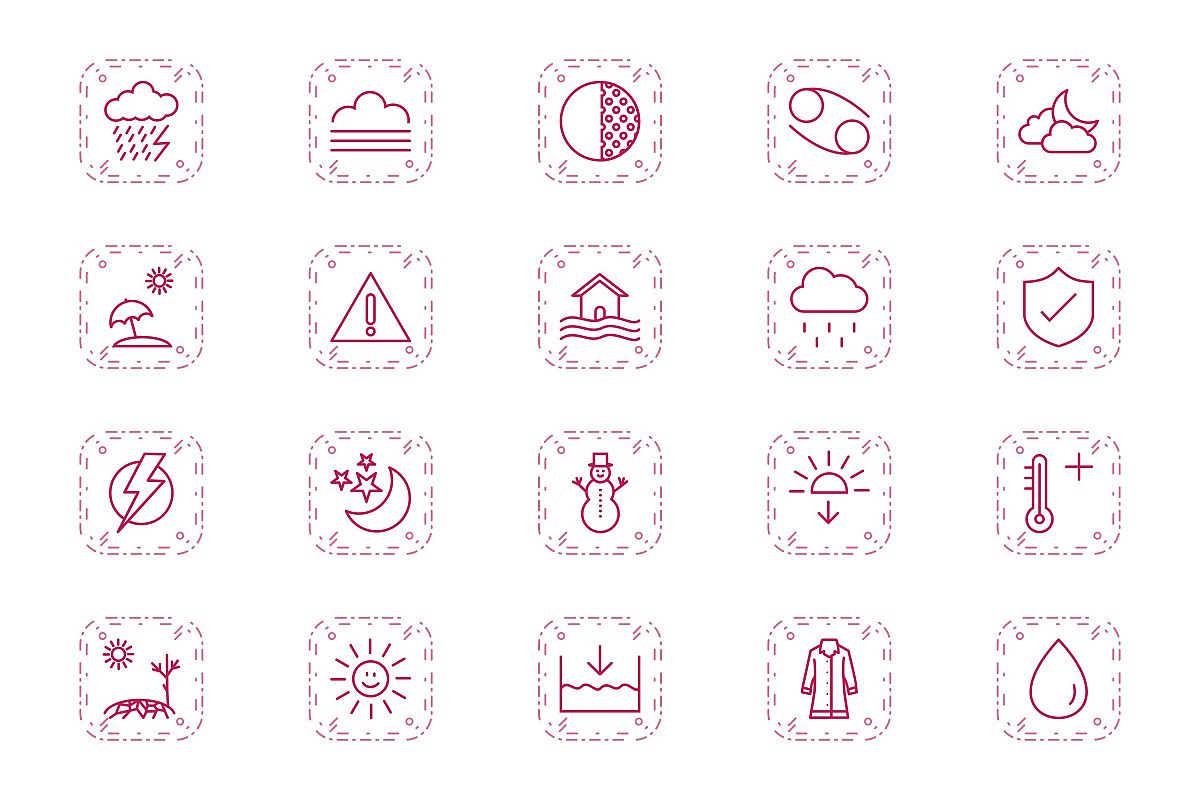 Set Of Weather And Season Icons example image 1