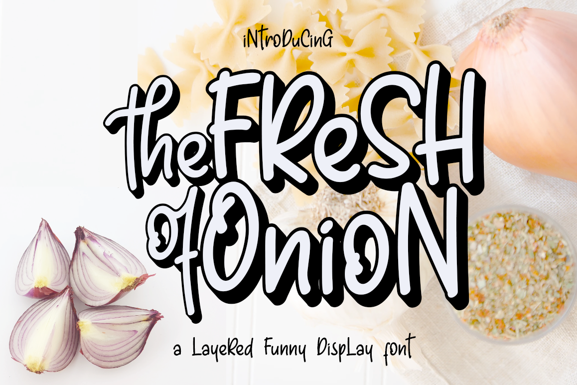 Fresh Onion // Layered Funny Display Font example image 1