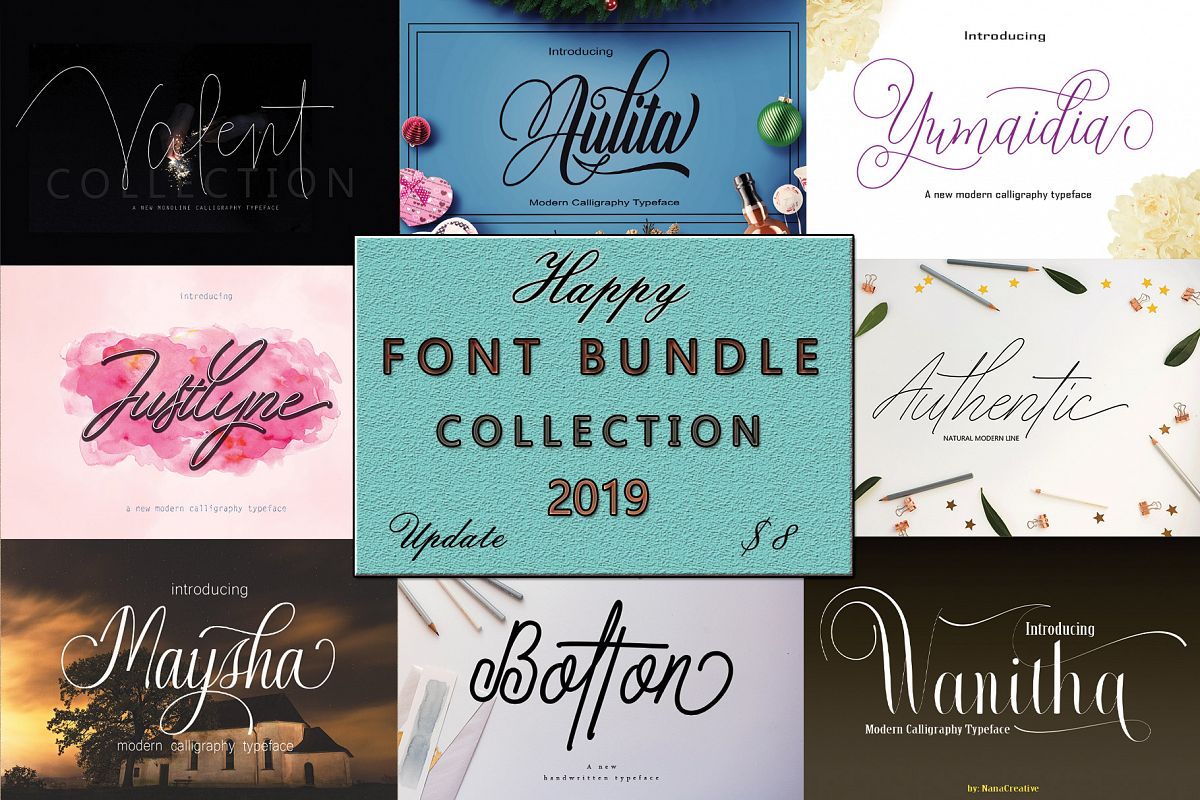 FONT BUNDLE COLLECTION 2019 example image 1