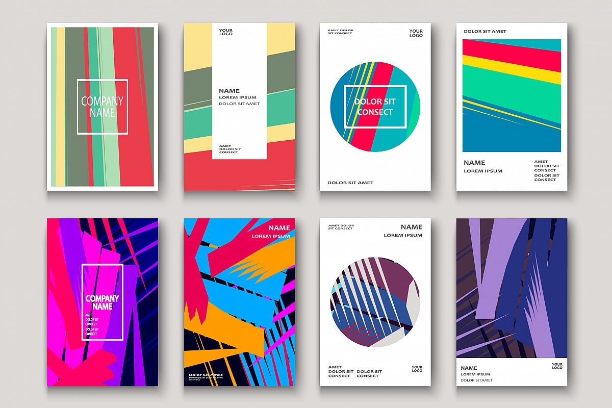 Modern cover design. Abstract retro 90s style texture stripe example image 1