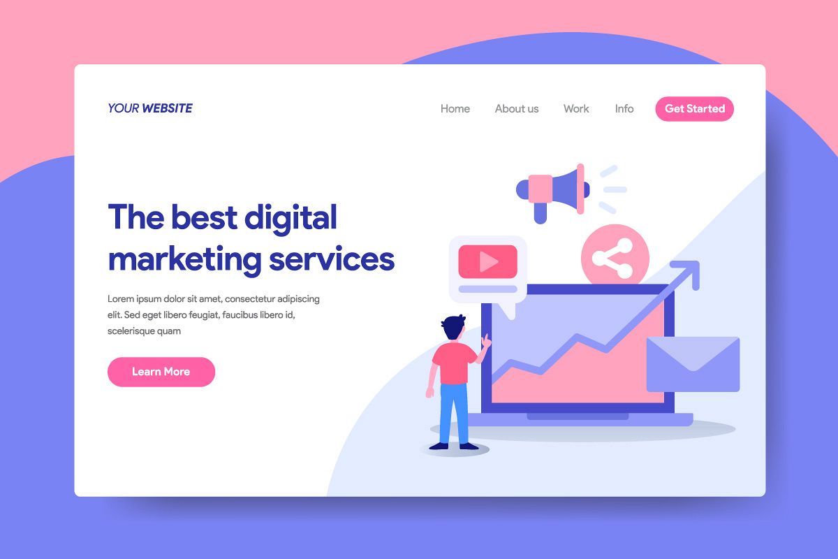 Landing page template of Digital Marketing Services Concept example image 1