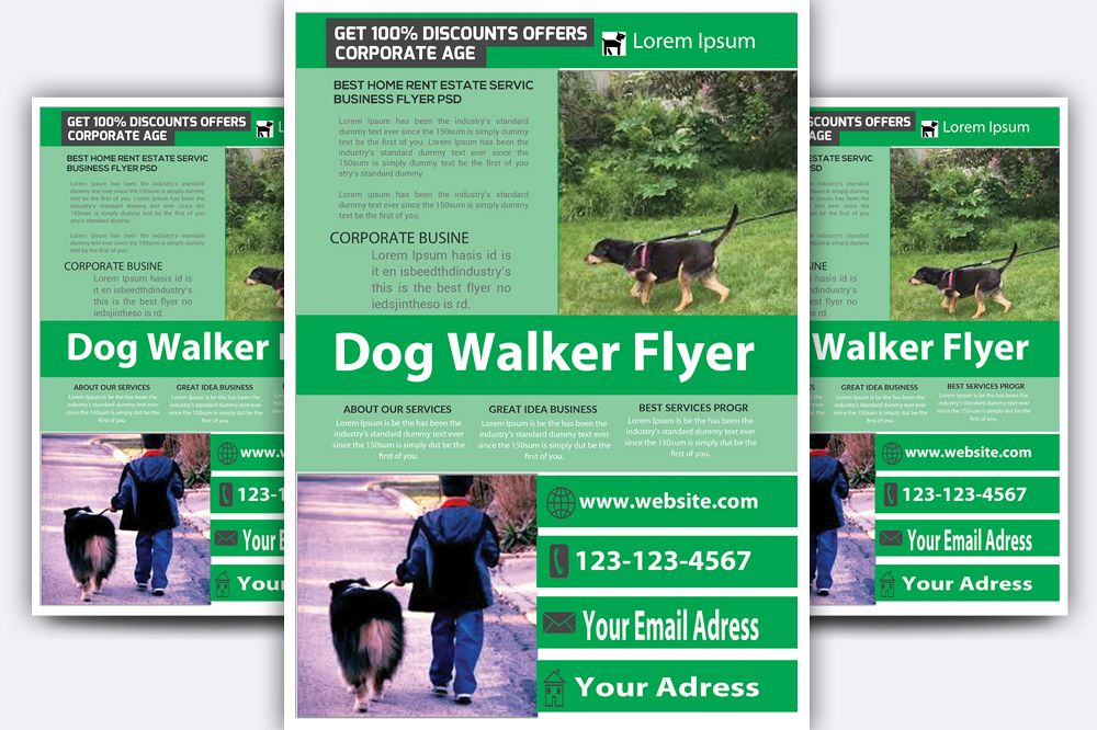 Dog Walker Flyer Dog Walker Flyer Example Image 1