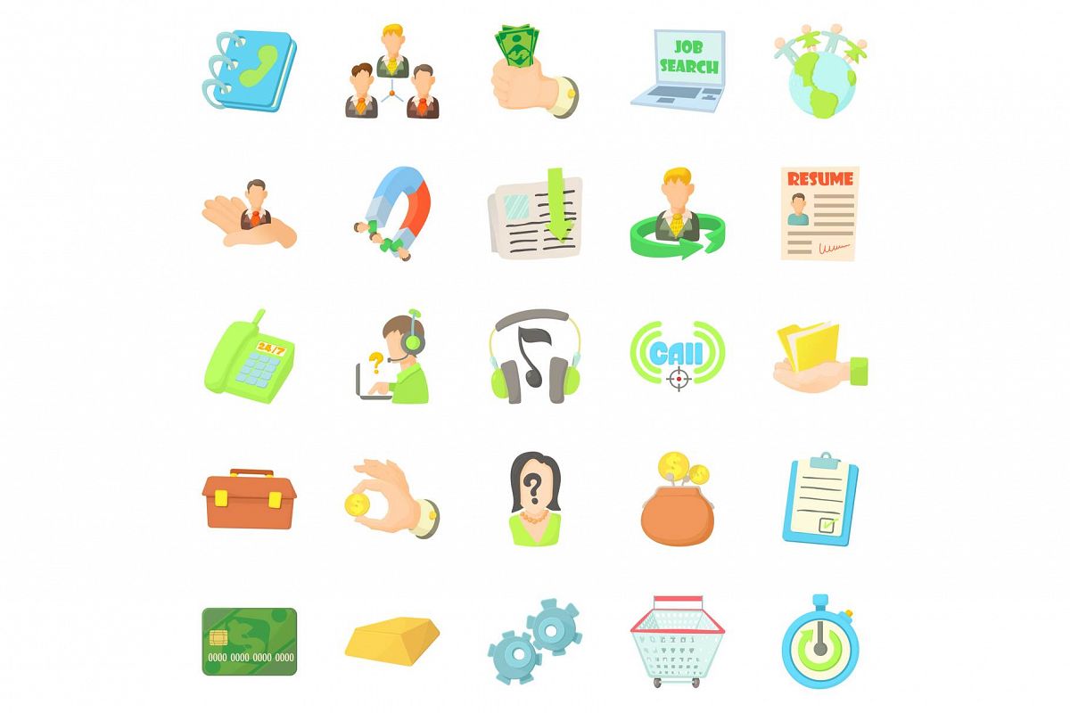 Download Credit Card Icons Set Cartoon Style 349470 Illustrations Design Bundles