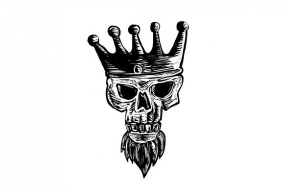 King Beard Skull Scratchboard example image 1