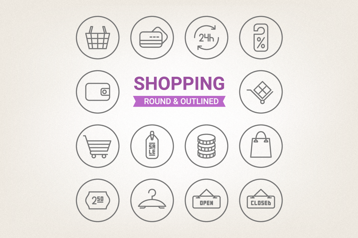 Circle Shopping Icons example image 1