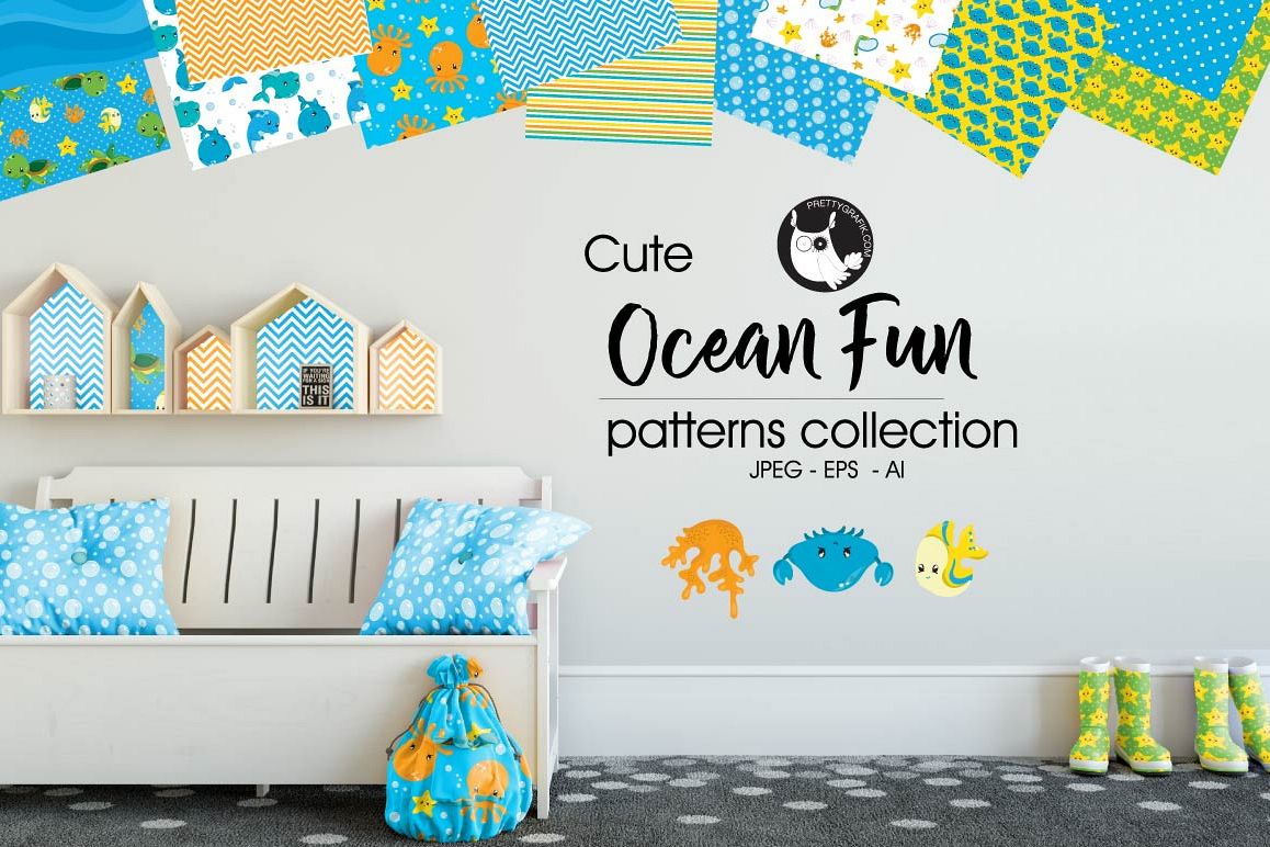 OCEAN-FUN, digital papers example image 1