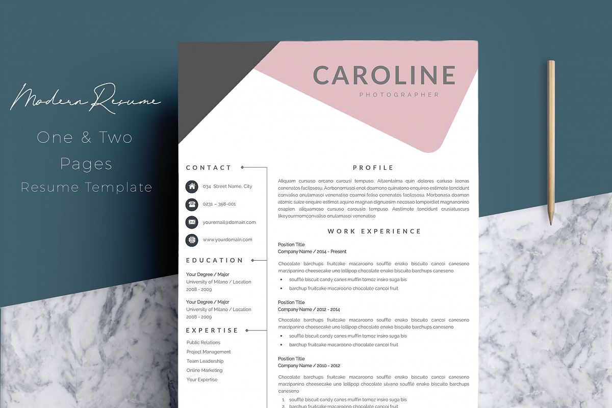 feminime chic resume template modern and chic resume template