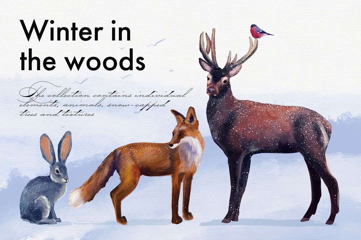 Realistic animals in the forest example image 1