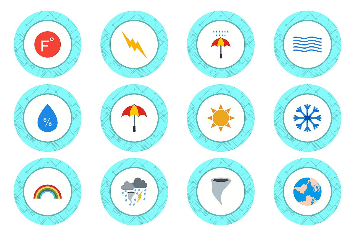 Set Of Weather And Season Icons example image 1