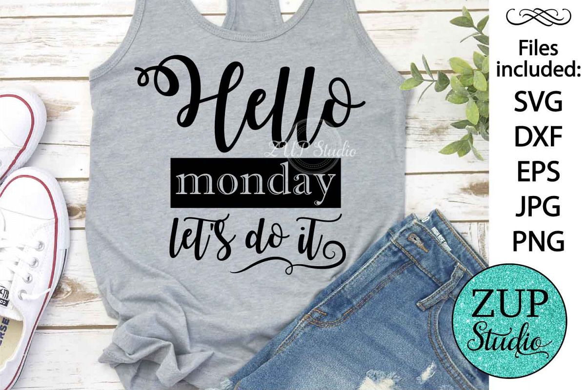 Hello monday Digital Cutting files file 84 example image 1