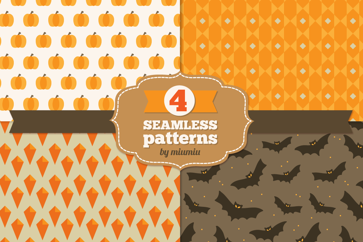 Halloween Seamless Patterns - set1 example image 1