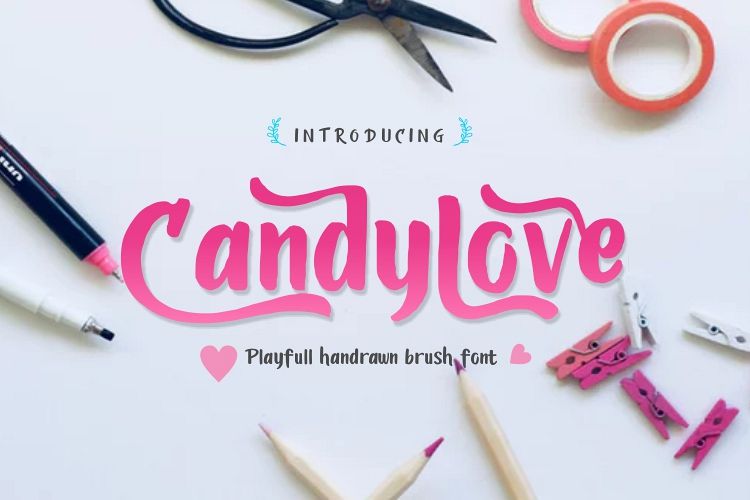 Candylove - Playful hand lettering brush font example image 1