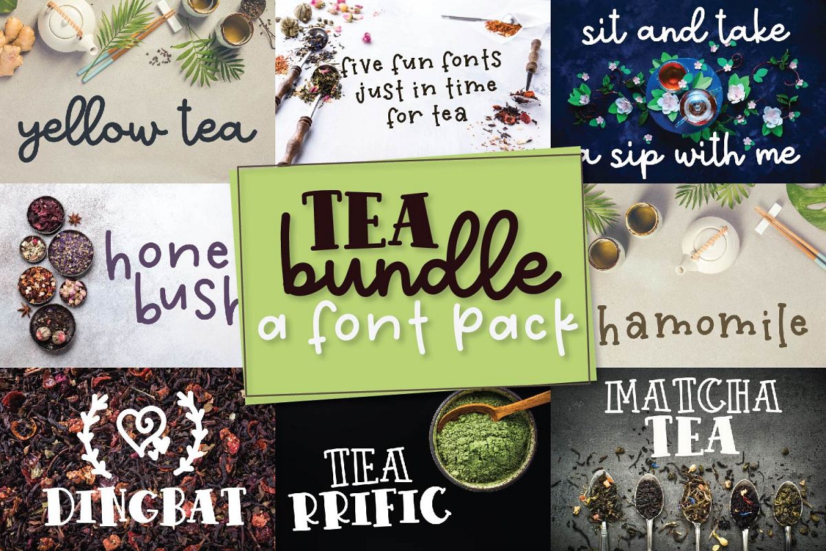 Tea Bundle - A Fun Font Bundle with Varie-Tea!! example image 1