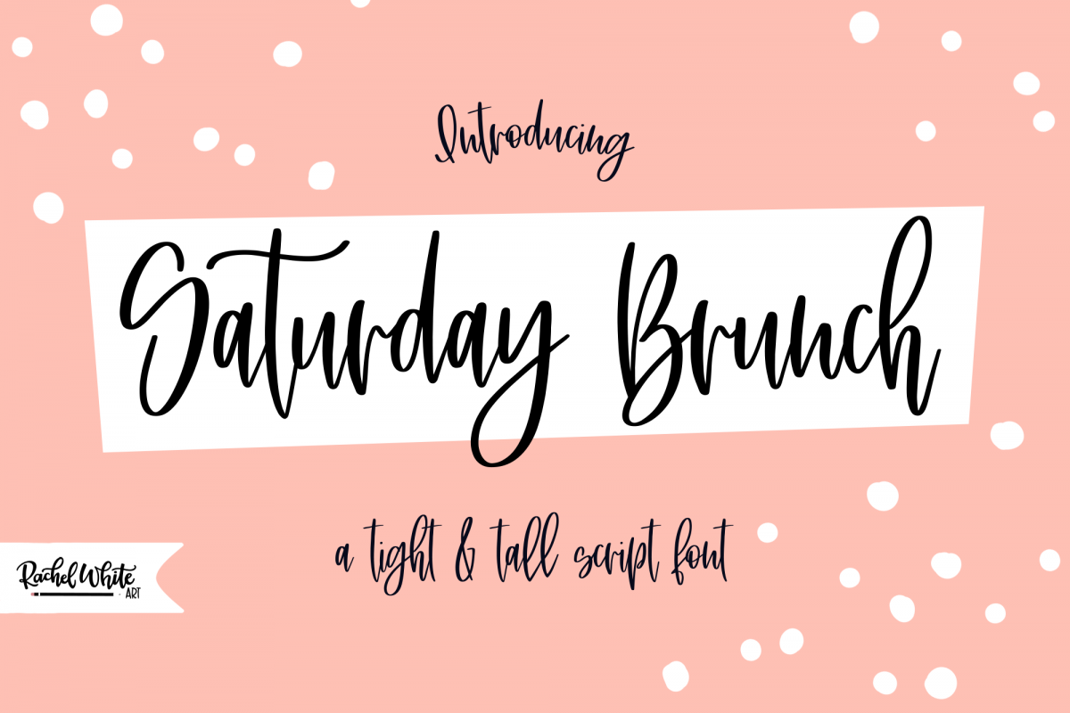 Saturday Brunch, a tight tall script font example image 1