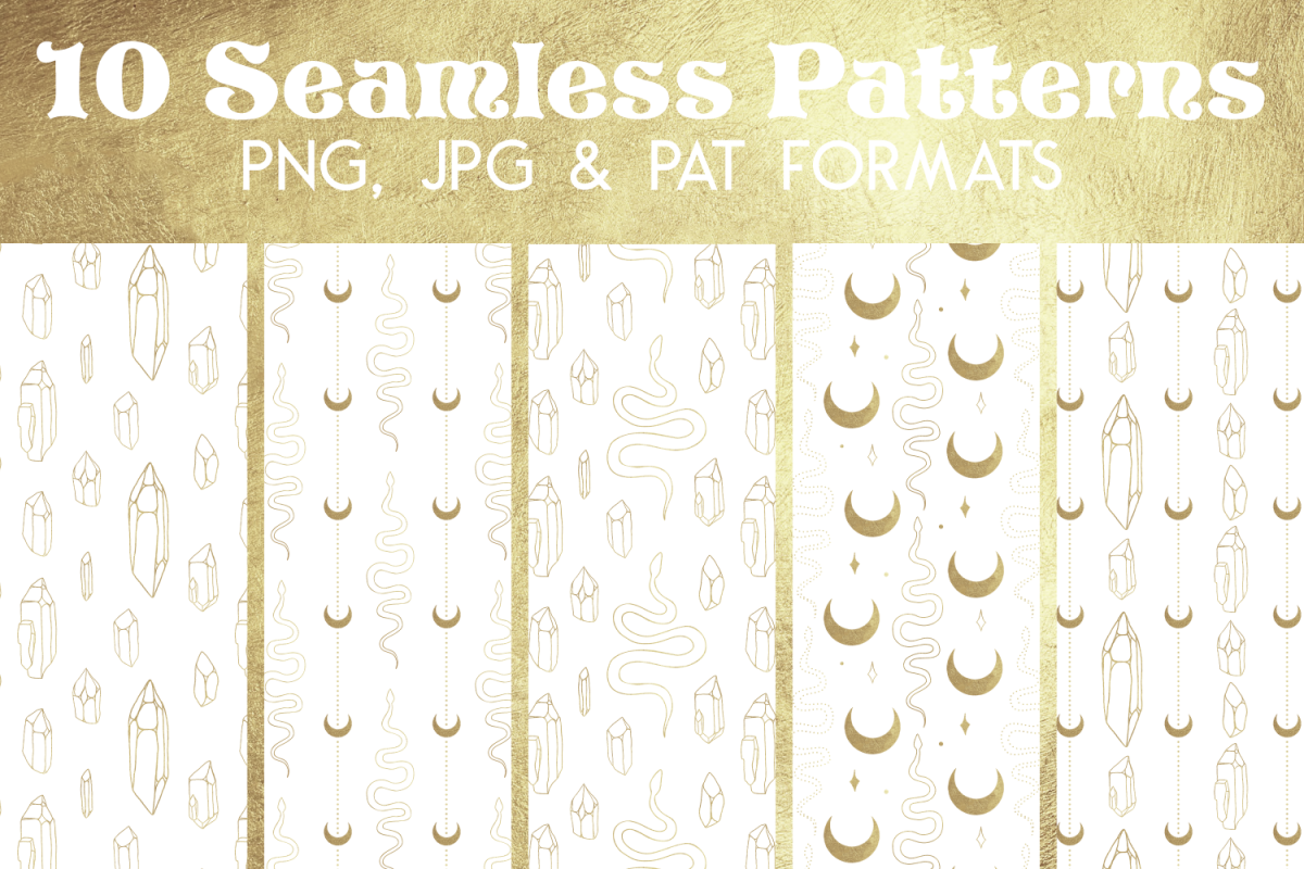 Gold White Snake Crystal Paper - Seamless Photoshop Pattern example image 1