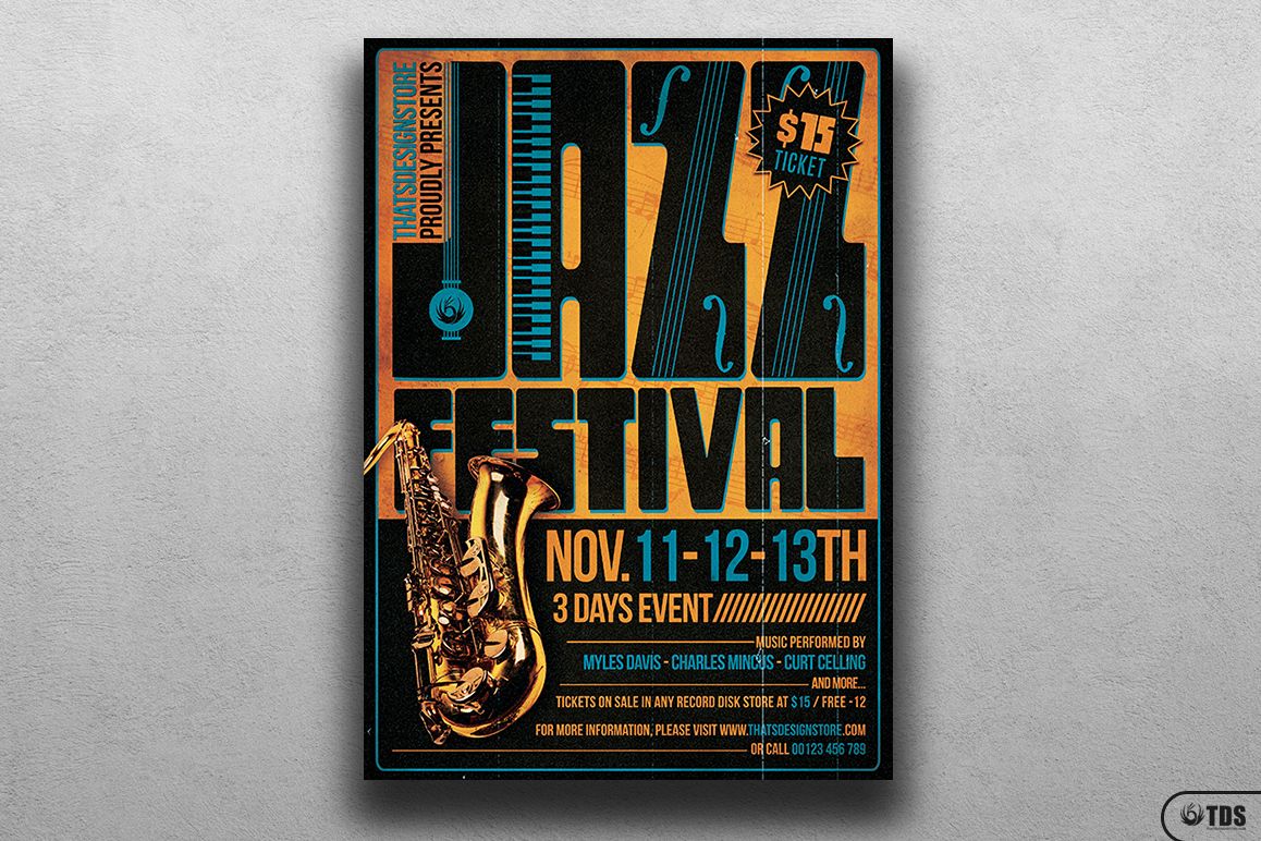 Jazz Festival Flyer Template V2 example image 1