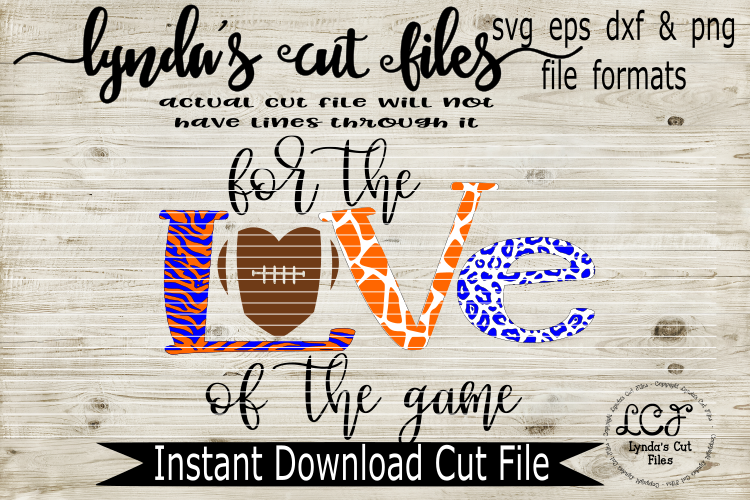 For the Love of the Game//Football//SVG//DXF//EPS example image 1